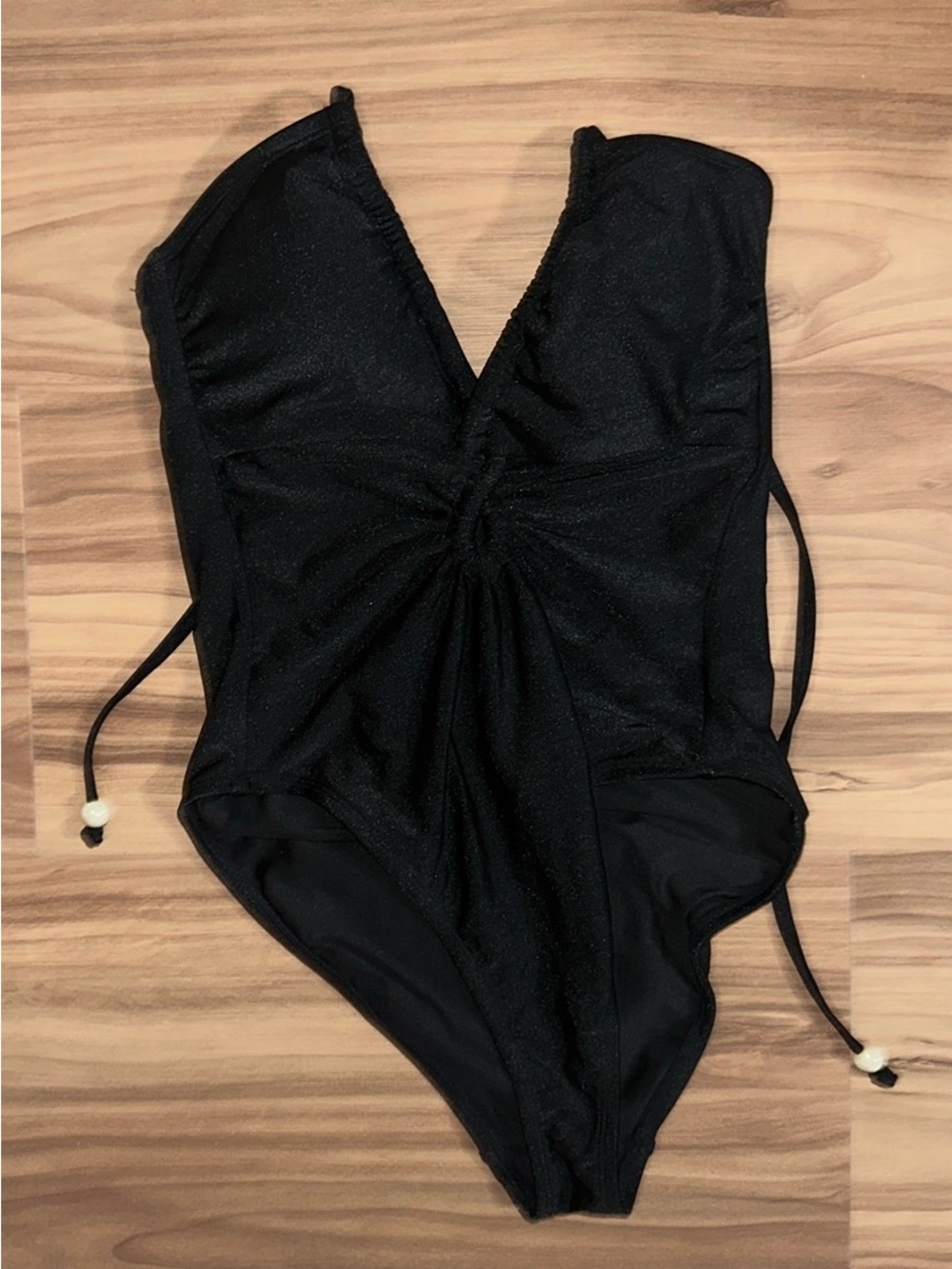 Shade & Shore Black One-Piece Swimsuit with Side Ties